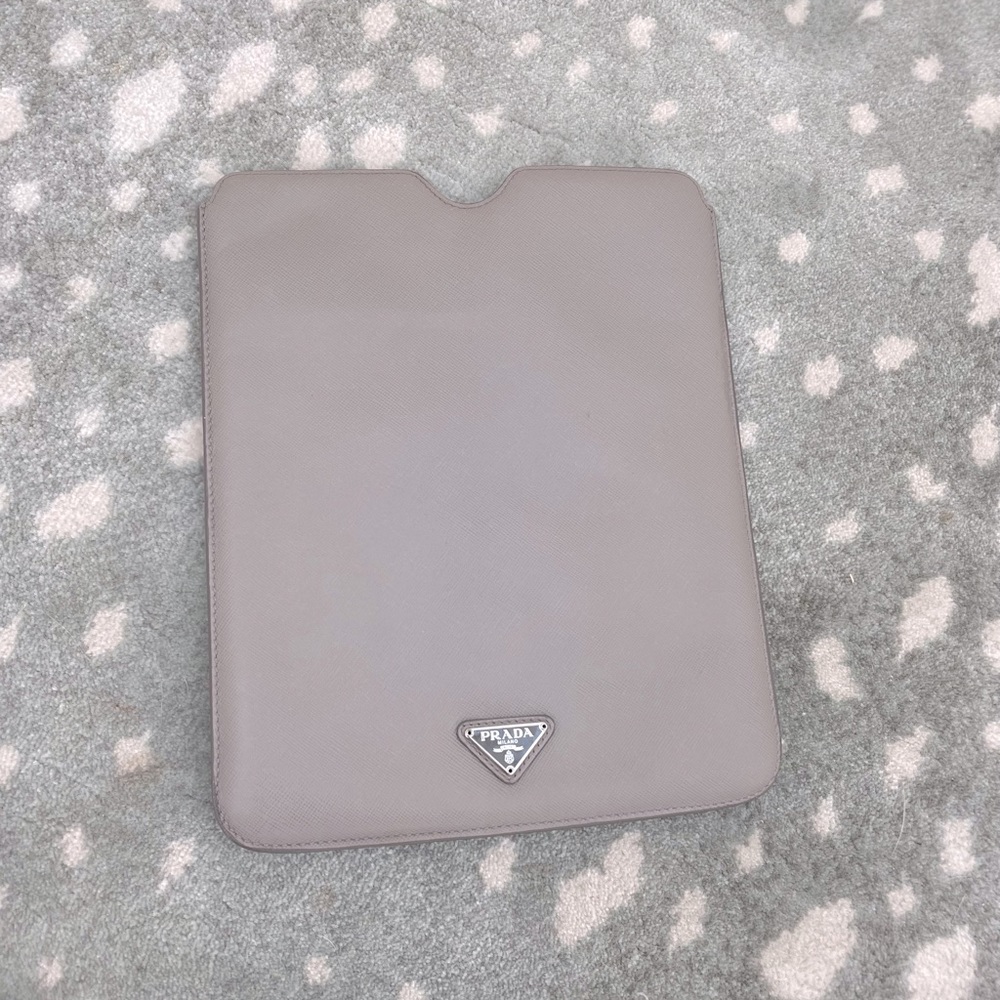 Prada grey Saffiano ipad case